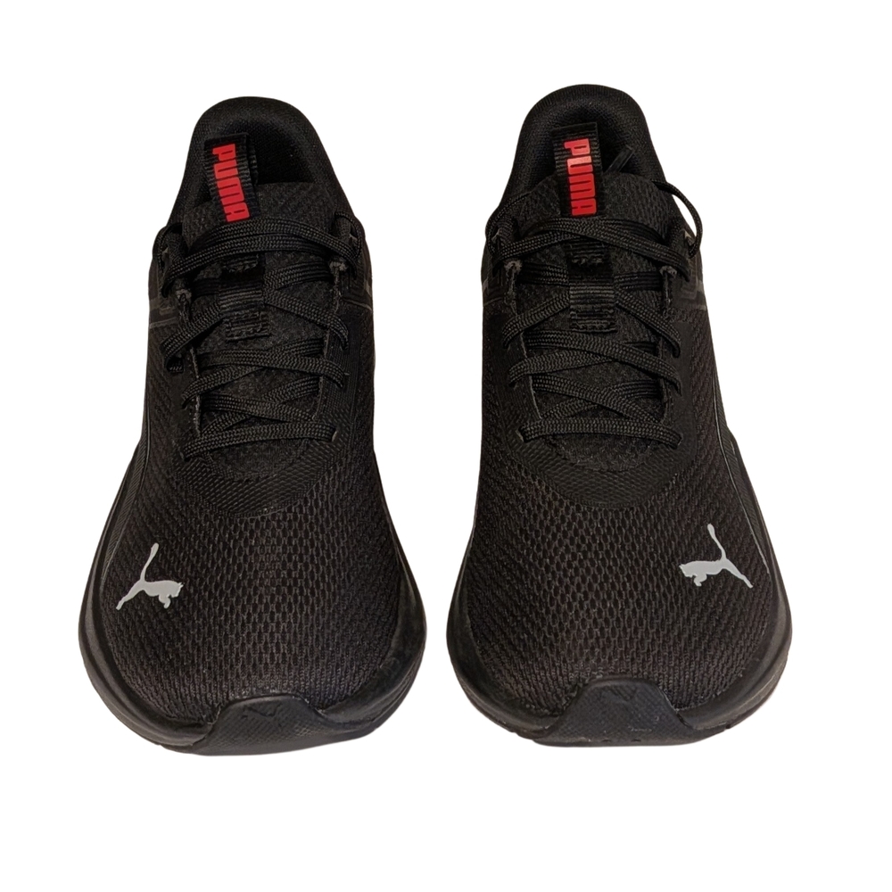 Puma Black Athletic Sneakers with Red Accents